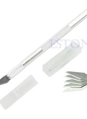 Handle Craft Knife + 5 Blade Scalpel Cutter Engraving Tool H