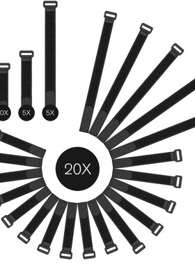 20 Cable Ties Reusable Fastening Wire Organizer Zip Ties Vel