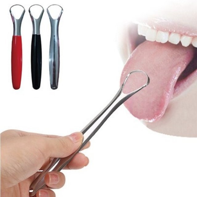 1PC Useful Tongue Scraper Stainless Steel Oral Tongue Cleane