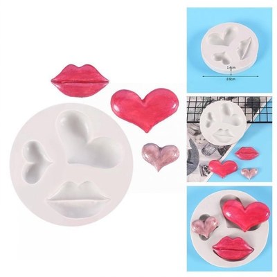Resin Silicone Mold 3d Valentine's Day Red Lip Love Applianc