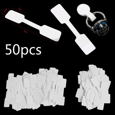 50pcs White Paper Stickers Retail Store Blank Price Tags Nec