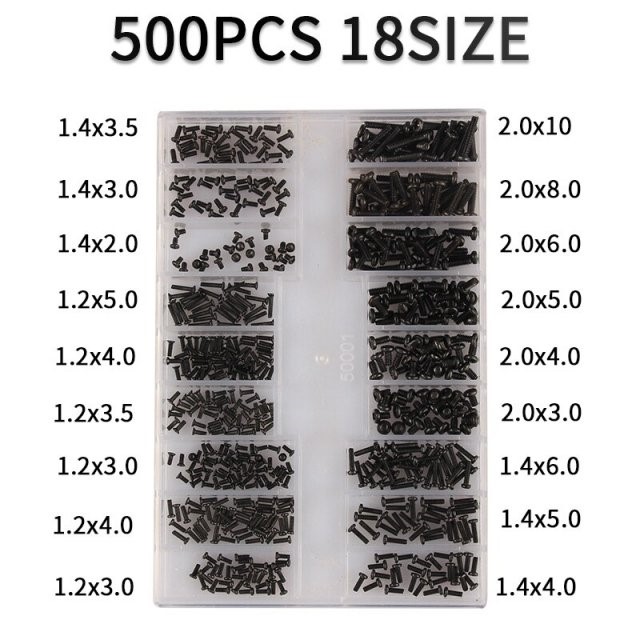 500pcs Screw Fastener Set Laptop Computer Assemble Repair Sc