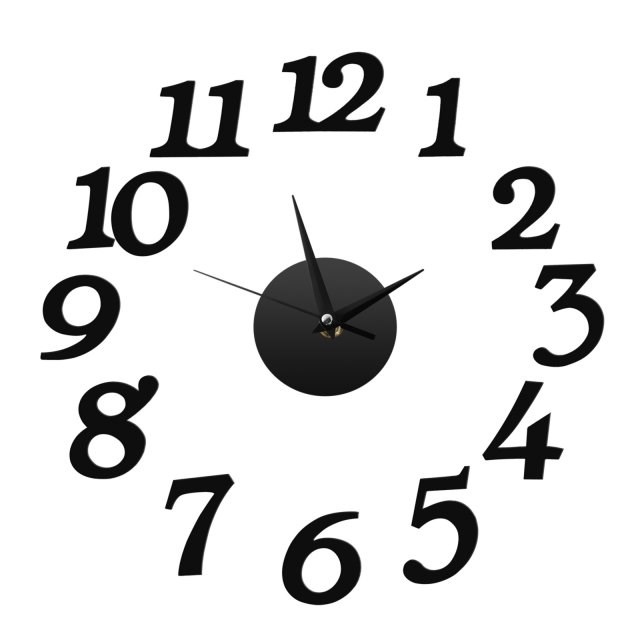 DIY Wall Clock 3D Decoration Sticker Acrylic Mirror Clocks H