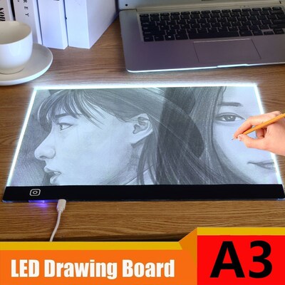 A3 Portable LED Drawing Tablet Digital Graphics Pad USB LED