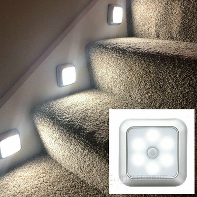 6 LED Night Light Motion Sensor Wall Closet Cabinet Stair Wi