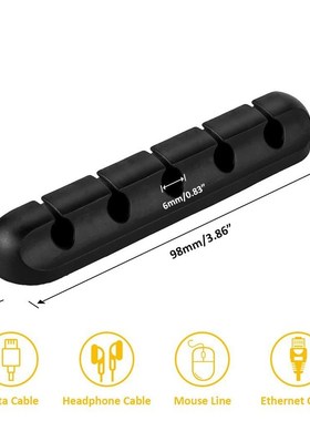 5 piece USB Cable Winder Desktop Tidy Cable Organizer Manage