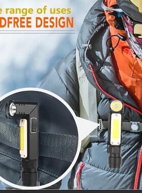 Portable Led Flashlight Handfree Dual Fuel 90 Degree Twist R