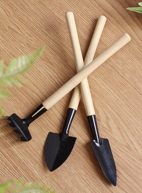 Spade gardening tool three piece set small iron spade rake s