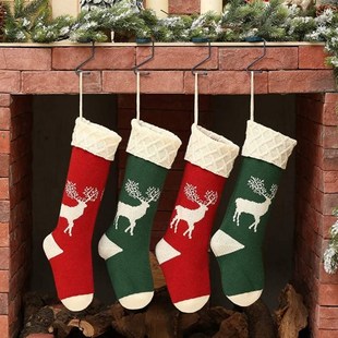 4pcs Christmas Stockings Red Santa Sock Cover Reindeer Chris