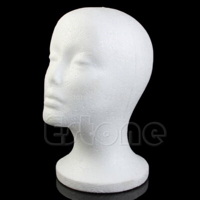 Female Styrofoam Mannequin Manikin Head Model Foam Wig Hair
