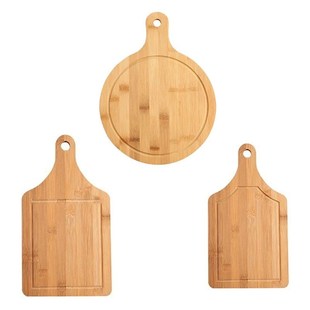 Wooden Chopping Board Fruit Pizza Bread Plate with Handle Ha