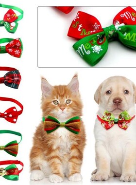 Christmas Pet Dog  Bow Tie Necklace Adjustable Strap For