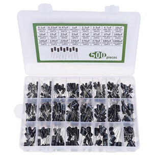 500Pcs 0.1-1000UF 24Values Aluminum Electrolytic Capacitors