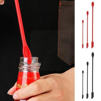 Double Silicone Scraper Lengthened Jam Spatula Kitchen Utens
