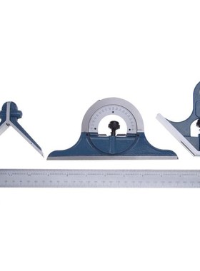 4pcs Ruler Set 180 Degree Protractor Combination Square Prot