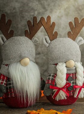 Christmas Faceless Doll Knitting Decor Holiday Desktop Decor