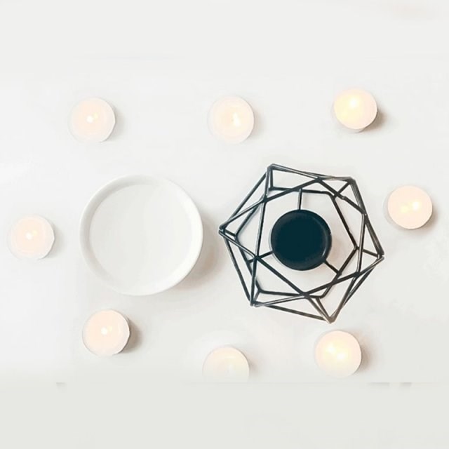 Aromatic Oil Burner, Geometric Ceramic Essential Oil Candle