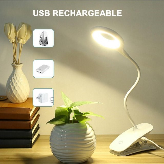 20 LED Beads Table Lamp Desk Lamp Ring Clip Study Lamps Magn