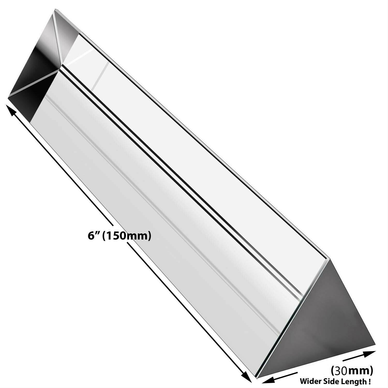 Crystal 6 inch Optical Glass Triangular Prism Spectrum Physi