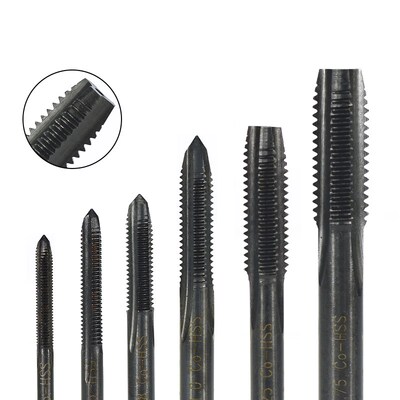 Thread Tap Set 6pcs M3 M4 M5 M6 M8 M10 Nitride Coated Spiral