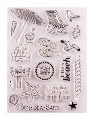 Beach Silicone Clear Stamp Seal DIY Scrapbook Embossing Albu