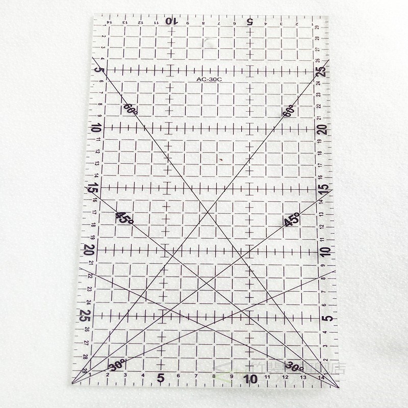 1pc 30x15cm Sewing Patchwork Ruler Transparent Students Rule