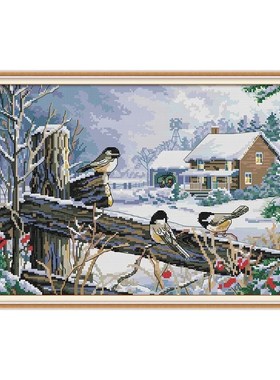 Birds DIY Handmade Needlework Counted 14CT Printed Cross Sti