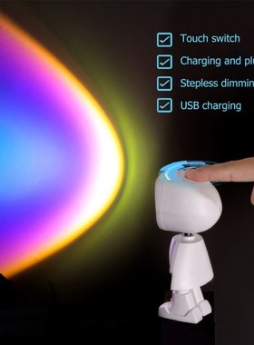 LED Rainbow Lamp Sunset Projector Lamp Touch Control Atmosph