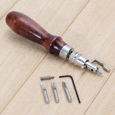 5 in 1 Steel Leather Tools Adjustable Stitching Groover Crea