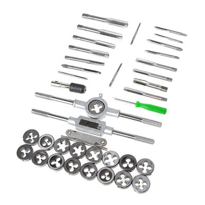 40 Pcs Metric Tap Die Set Hand Threading Tool Tungsten Carbi