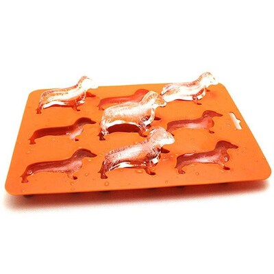 Creative Silicone Dachshund Puppy Shaped Ice Cube Chocolate