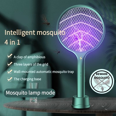 2 IN 1 Electric Mosquito Swatter With UV Lamp USB Rechargeab