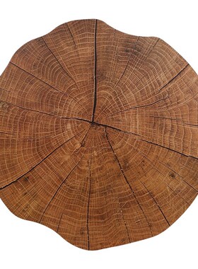 Round PVC Imitation Wood Grain Decorative Placemat Insulatio