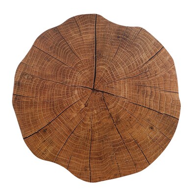 Round PVC Imitation Wood Grain Decorative Placemat Insulatio