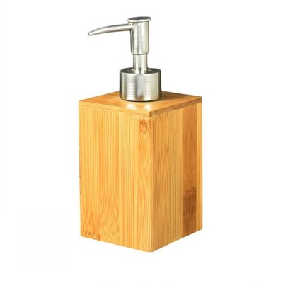 Pump Bottle Bathroom Liquid Soap Dispenser Bamboo Shampoo Lo