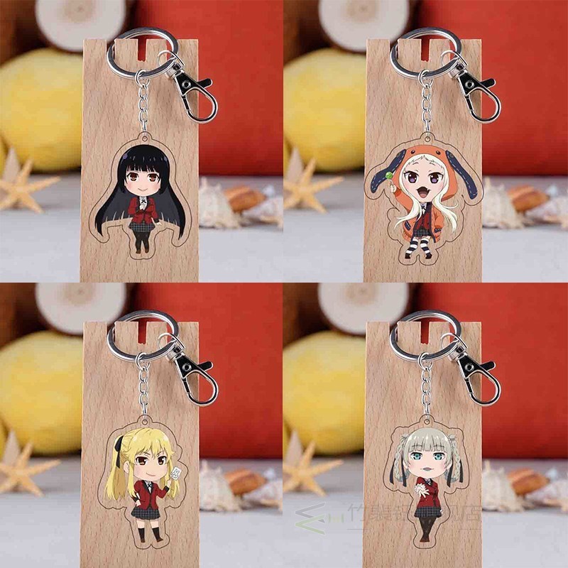Anime Kakegurui Keychain Cosplay Accessories Prop Keyri