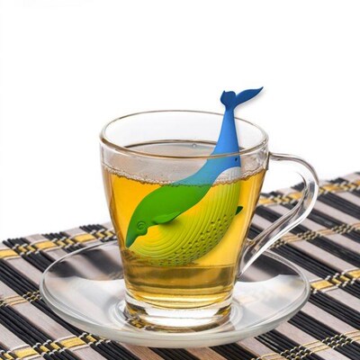Cartoon Whale Tea Strainer Silicone Herbal Spice Coffee Filt