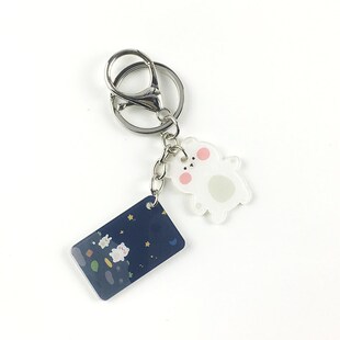 Cute cartoon acrylic key chain girl students bag accessories
