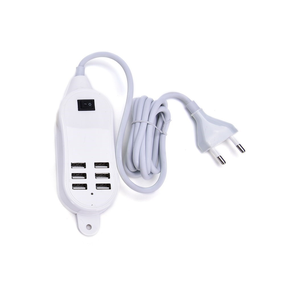 EU Plug 6 Ports Multiple Wall USB Charger 30W 5A Adapter Pho