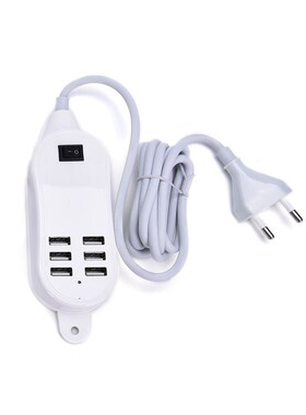 EU Plug 6 Ports Multiple Wall USB Charger 30W 5A Adapter Pho