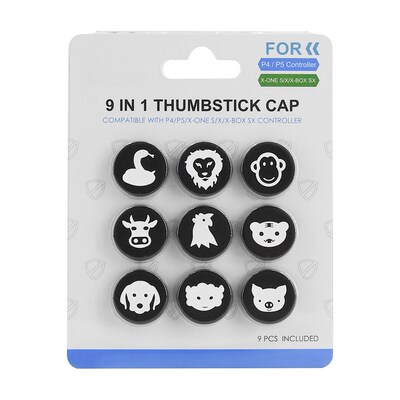 9pcs Thumb Stick Grip Cap Soft Silicone Thumbstick Joystick