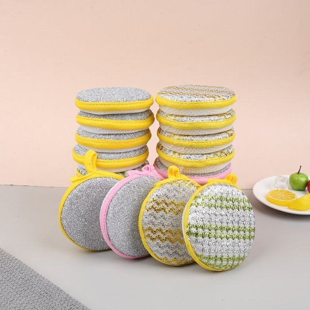 5 pcs Double Sided Cleaning Sponge Pan Pot Dish Clean Househ