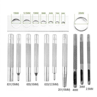 12pcs/Set Snap Rivet Fastener Buttons Installation Tool Kit