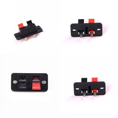 5 Pcs 2 Positions Connector Terminal Push in Jack Spring Loa