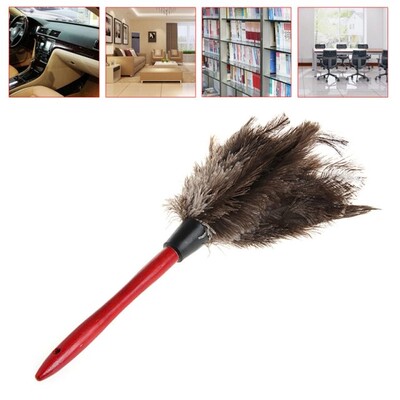 Useful Grey Anti-static Ostrich Feather Fur Duster Home Dust