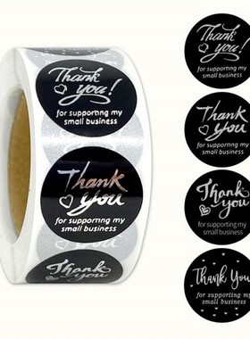 500pcs Merry Christmas Stickers Thank You Card Box Package L