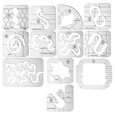 Free-motion Quiltin Mouse Quilting Template Set 5 With Quilt