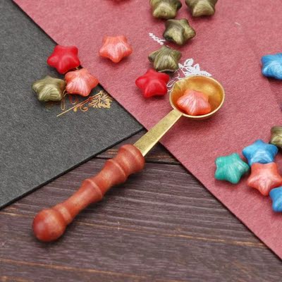Vintage Retro Sealing Wax Spoon Wood Handle Wax Stamping Spo