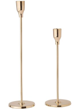 Gold Taper Candle Holder Set Candlesticks, Fits Standard Tap