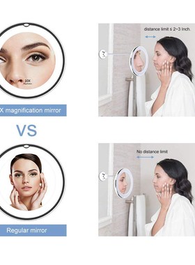 360 Degree Flexible Makeup Mirror 10X Magnifying Glass Vanit